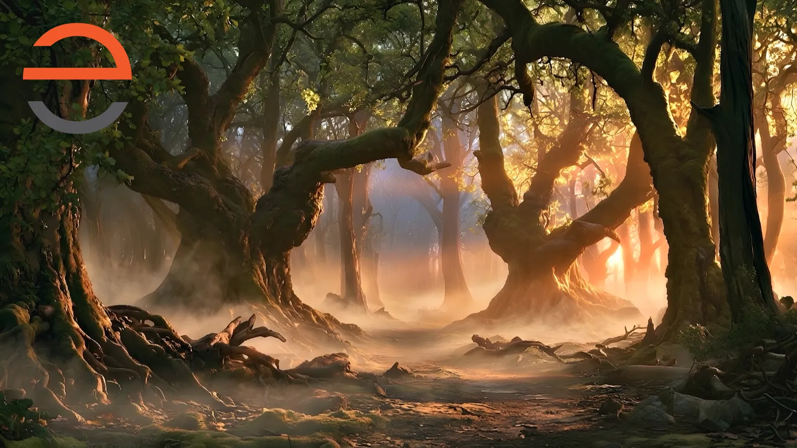Misty forest backdrop for Into the Woods