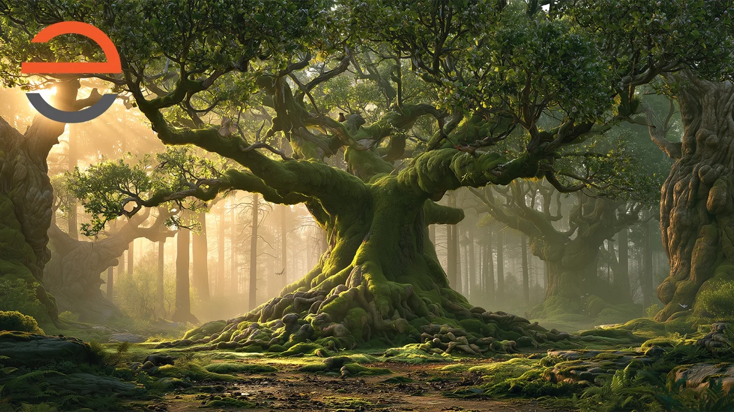 Cinderella's Mother's Tree in golden-hour light